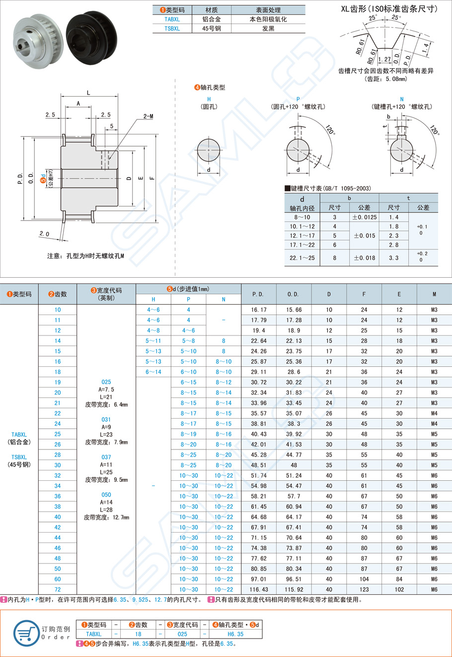 同步帶輪-XL·帶凸肩型